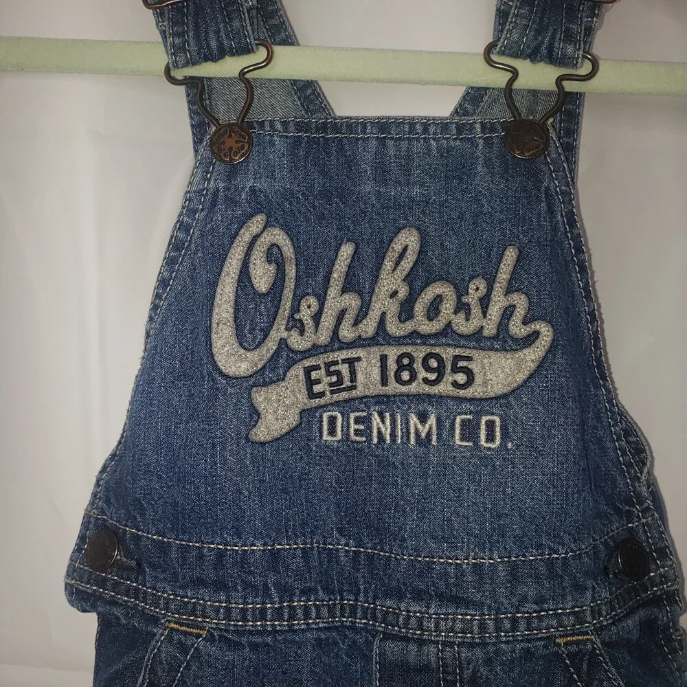 OshKosh B'Gosh Boys' World's Best Denim Jeans Overalls Size 2T